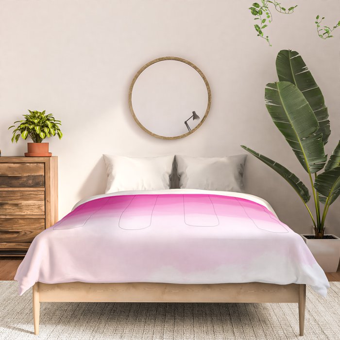 Magenta Watercolor Ombre (magenta pink/white) Comforter Gallery Image 3