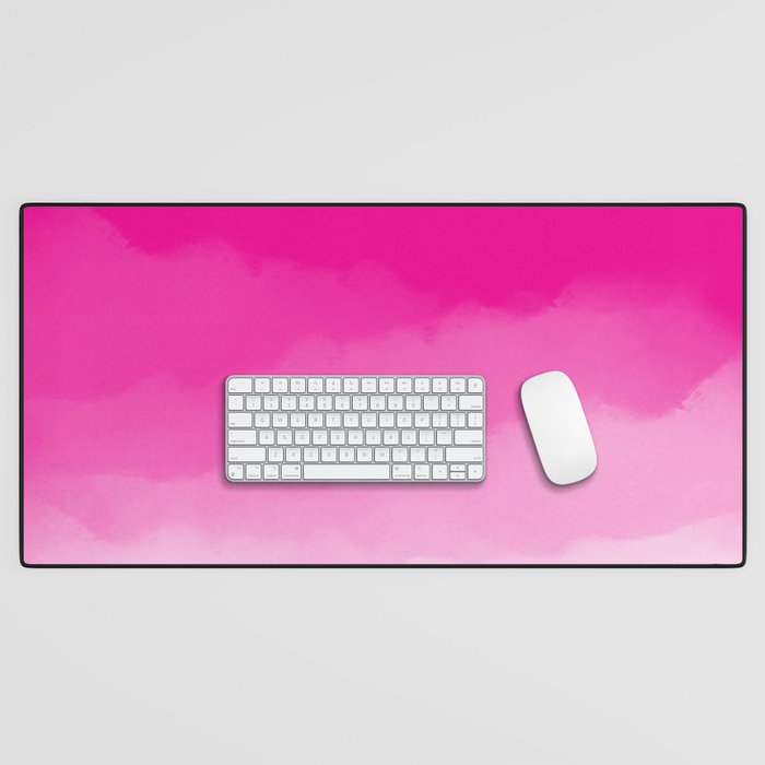 Magenta Watercolor Ombre (magenta pink/white) Desk Mat Gallery Image 1