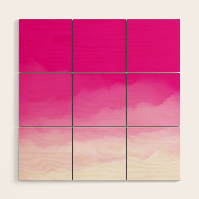 Magenta Watercolor Ombre (magenta pink/white) Wood Wall Art Gallery Image 1