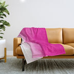 Magenta Watercolor Ombre (magenta pink/white) Throw Blanket Gallery Image 1