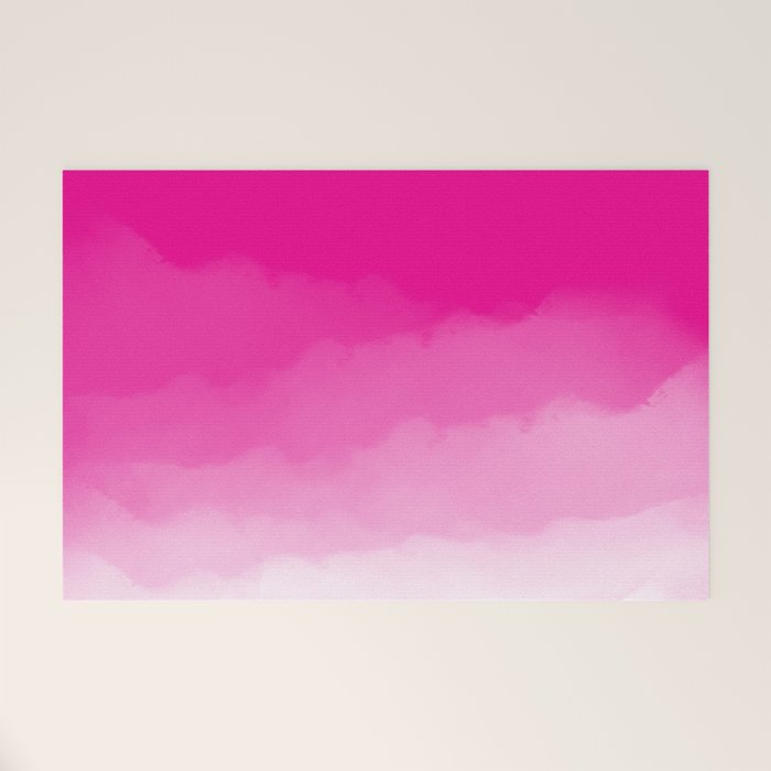 Magenta Watercolor Ombre (magenta pink/white) Welcome Mat Gallery Image 1