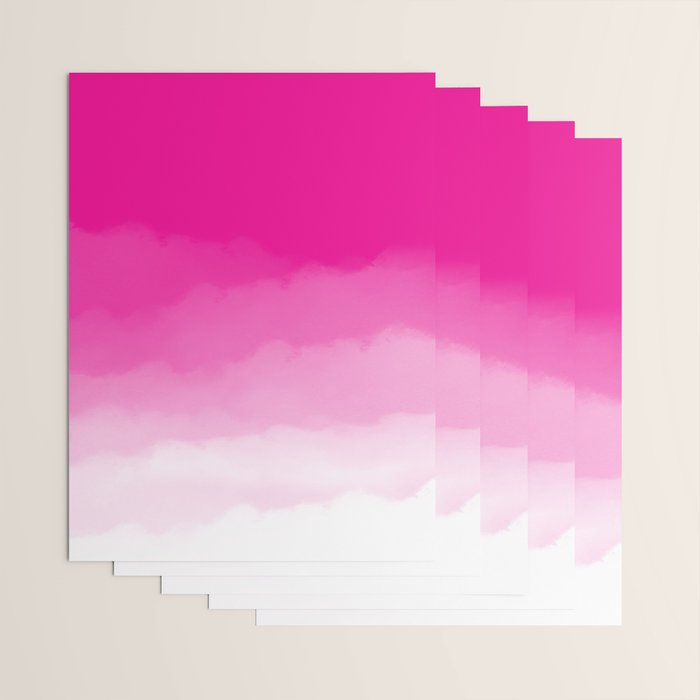 Magenta Watercolor Ombre (magenta pink/white) Wrapping Paper Gallery Image 3