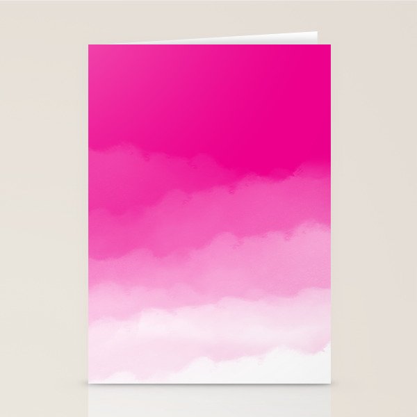 Magenta Watercolor Ombre (magenta pink/white) Stationery Card Gallery Image 2