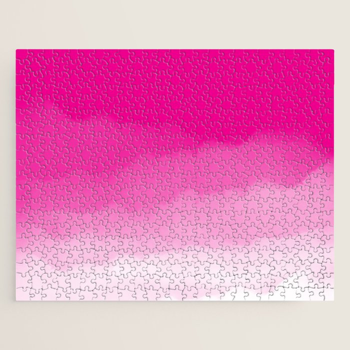 Magenta Watercolor Ombre (magenta pink/white) Jigsaw Puzzle Gallery Image 1
