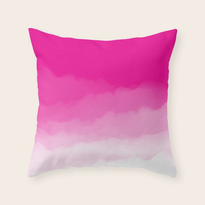 Magenta Watercolor Ombre (magenta pink/white) Throw Pillow Gallery Image 6