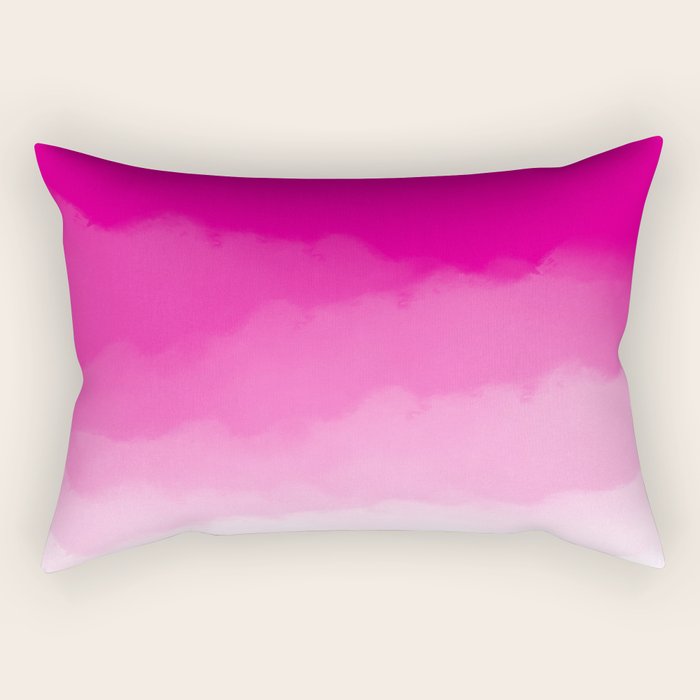 Magenta Watercolor Ombre (magenta pink/white) Rectangular Pillow Gallery Image 1