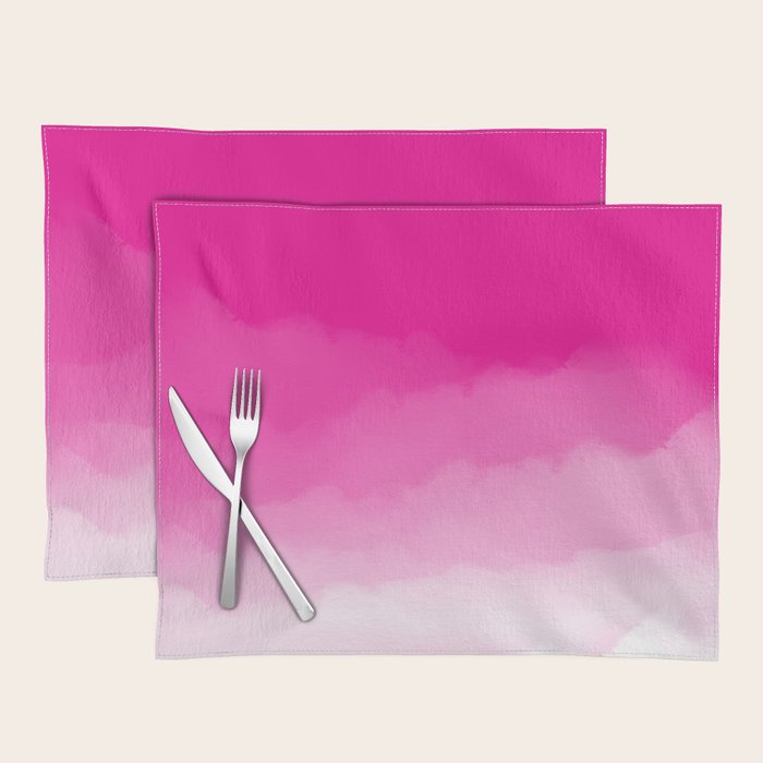 Magenta Watercolor Ombre (magenta pink/white) Placemat Gallery Image 1