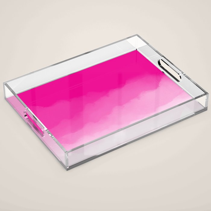Magenta Watercolor Ombre (magenta pink/white) Acrylic Tray Gallery Image 1