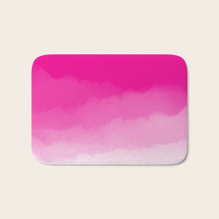 Magenta Watercolor Ombre (magenta pink/white) Bath Mat Gallery Image 1
