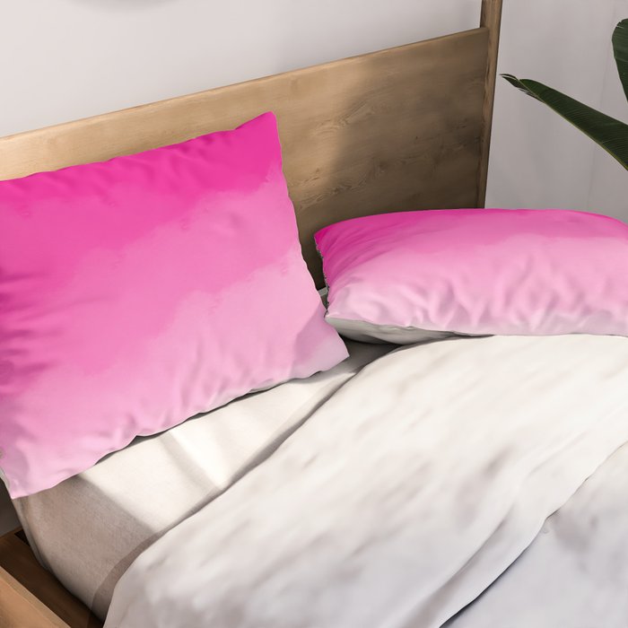Magenta Watercolor Ombre (magenta pink/white) Pillow Sham Gallery Image 2
