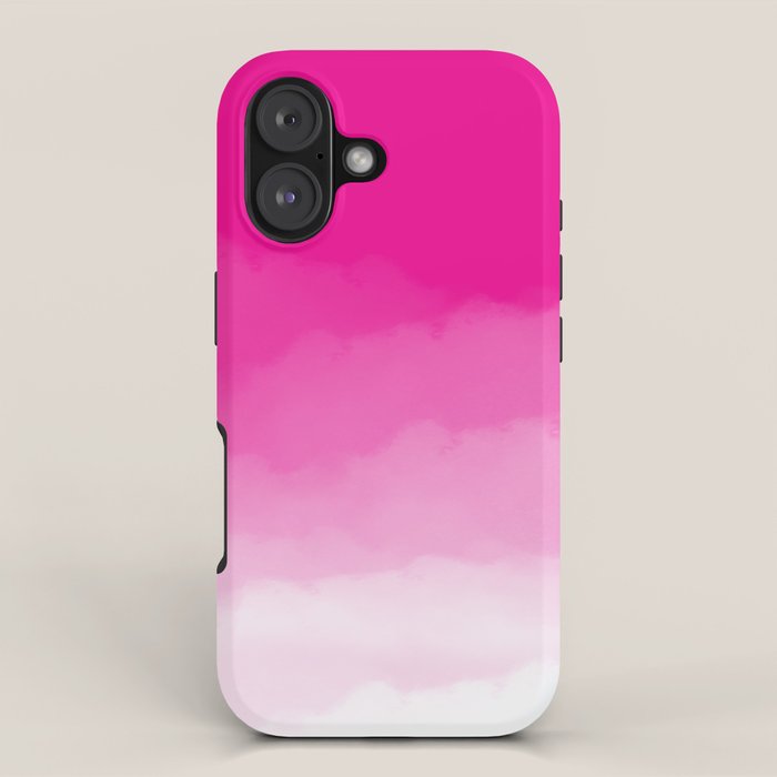 Magenta Watercolor Ombre (magenta pink/white) iPhone Case Gallery Image 1