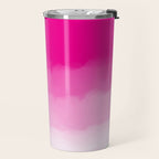 Magenta Watercolor Ombre (magenta pink/white) Travel Mug Gallery Image 2