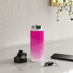 Magenta Watercolor Ombre (magenta pink/white) Water Bottle Gallery Image 4