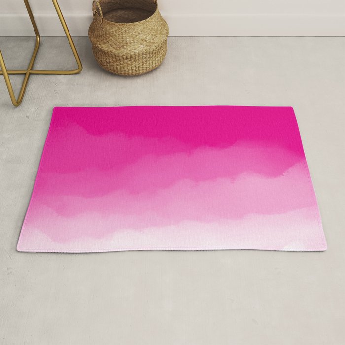 Magenta Watercolor Ombre (magenta pink/white) Rug Gallery Image 1