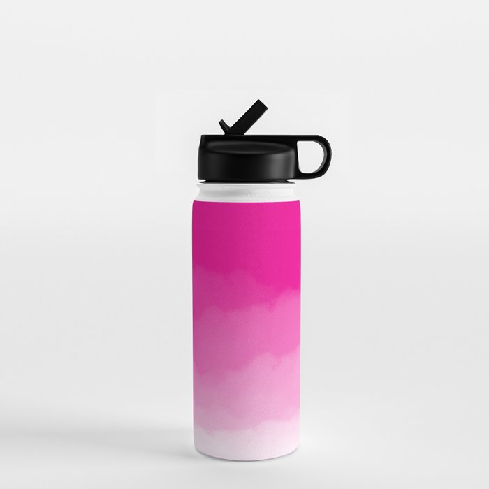 Magenta Watercolor Ombre (magenta pink/white) Water Bottle Gallery Image 1