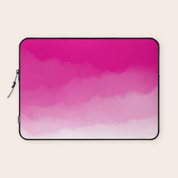 Magenta Watercolor Ombre (magenta pink/white) Laptop Sleeve Gallery Image 1