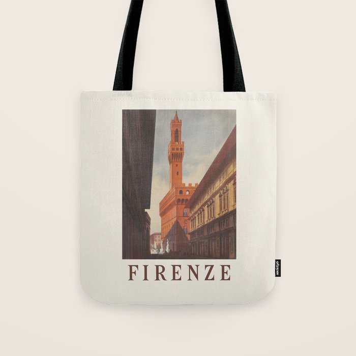 Florence Vintage Travel Poster,  1930s Tote Bag Gallery Image 1