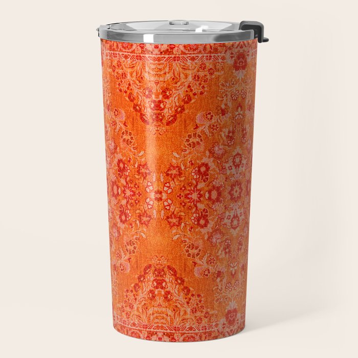 Orange Bohemian Oriental Heritage Traditional Vintage Moroccan Style Travel Mug Gallery Image 2