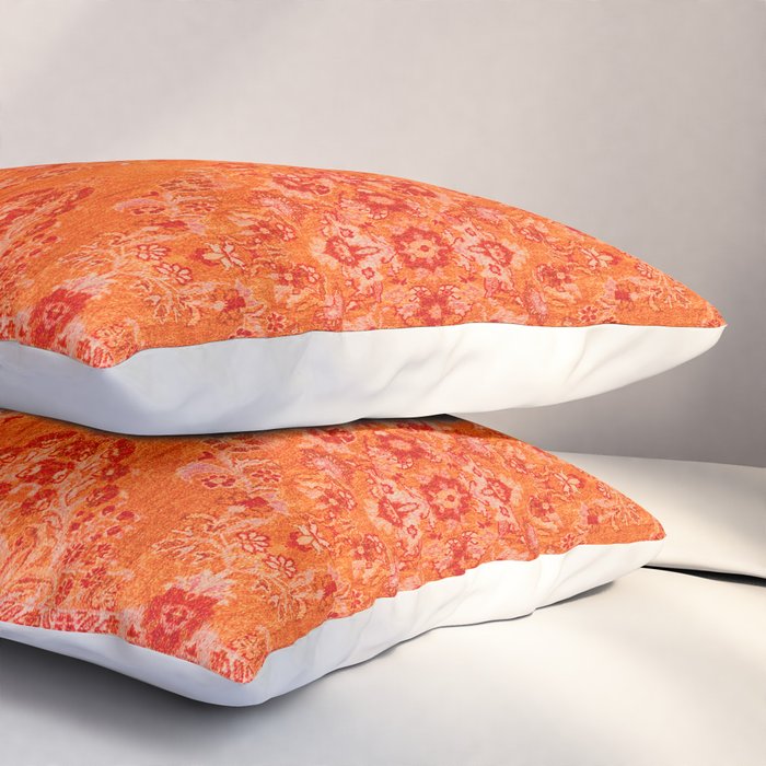 Orange Bohemian Oriental Heritage Traditional Vintage Moroccan Style Pillow Sham Gallery Image 3