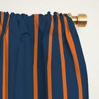 Mid Century Modern Geometric 186 in Navy Blue Orange Window Curtain Gallery Image 2
