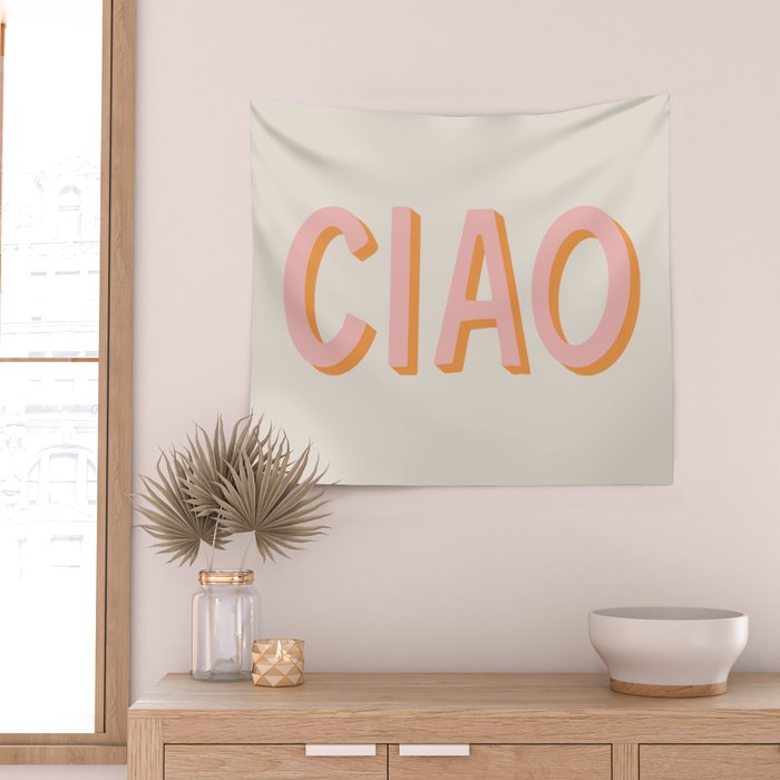 Ciao Hand Lettering Wall Tapestry Gallery Image 2