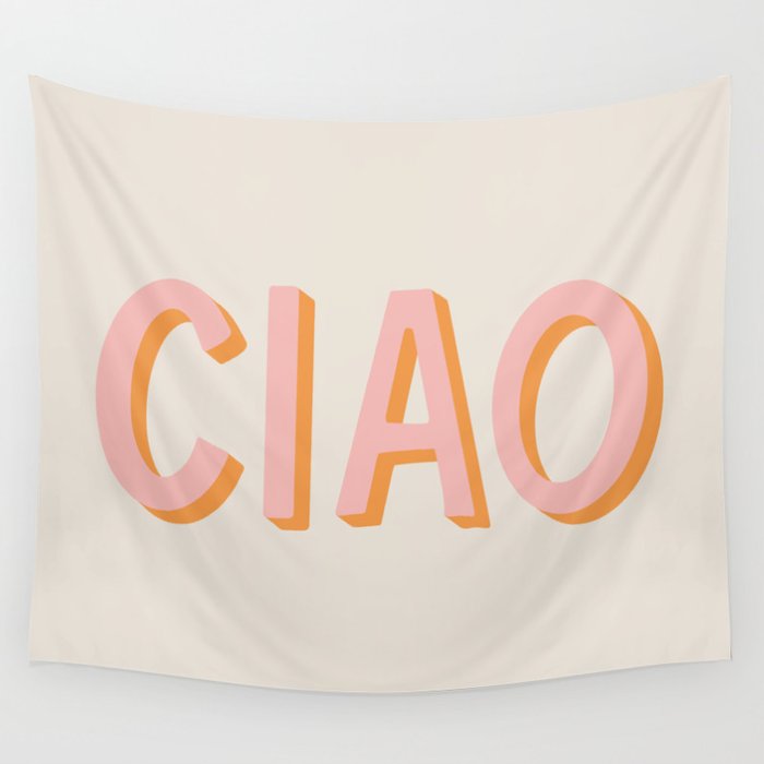 Ciao Hand Lettering Wall Tapestry Gallery Image 1