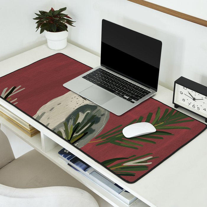 Owl on a Pine Branch Desk Mat Gallery Image 2