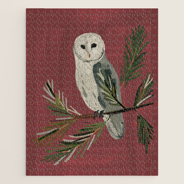 Owl on a Pine Branch Jigsaw Puzzle Gallery Image 1