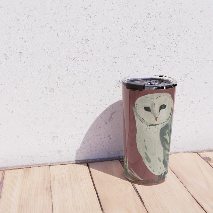Owl on a Pine Branch Travel Mug Gallery Image 4