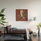 Owl on a Pine Branch Wood Wall Art Gallery Image 2