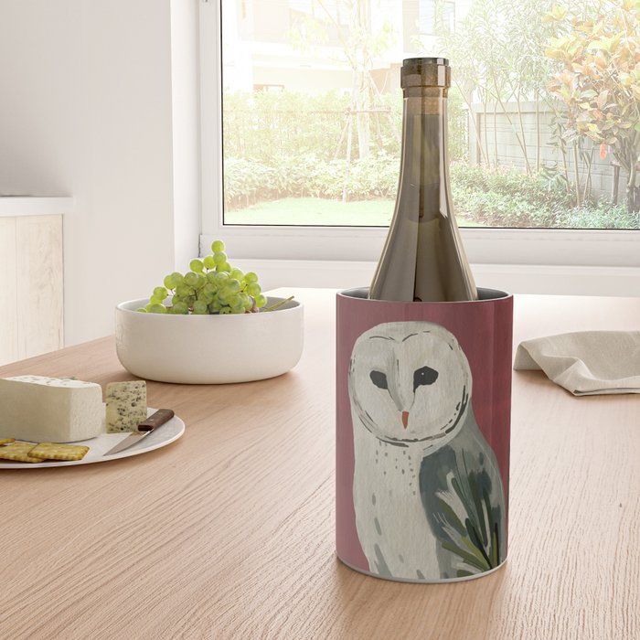 Owl on a Pine Branch Wine Chiller Gallery Image 4