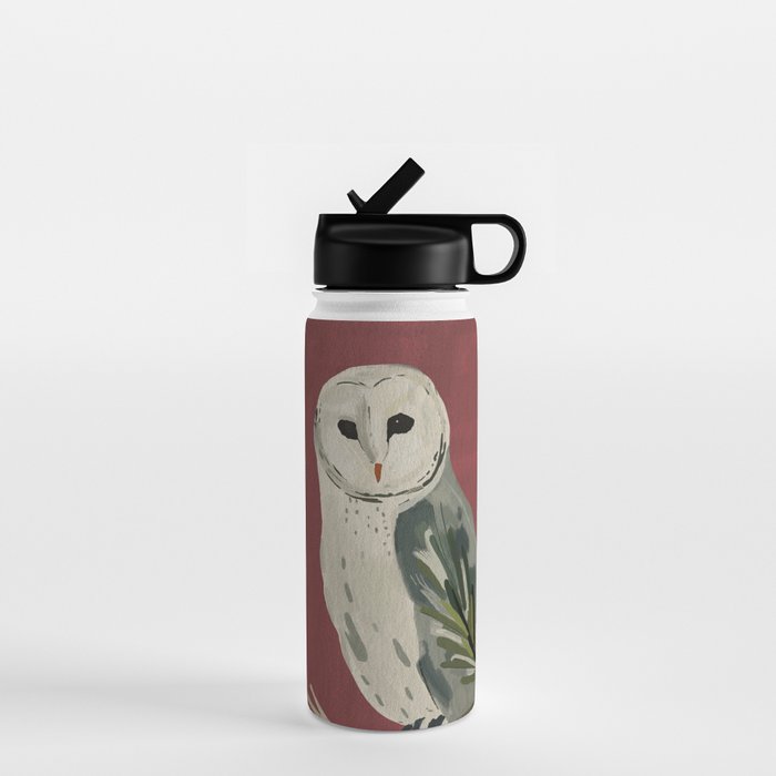Owl on a Pine Branch Water Bottle Gallery Image 1