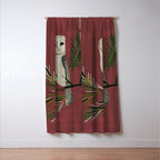 Owl on a Pine Branch Window Curtain Gallery Image 3