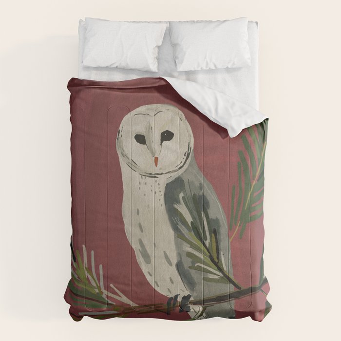 Owl on a Pine Branch Comforter Gallery Image 1