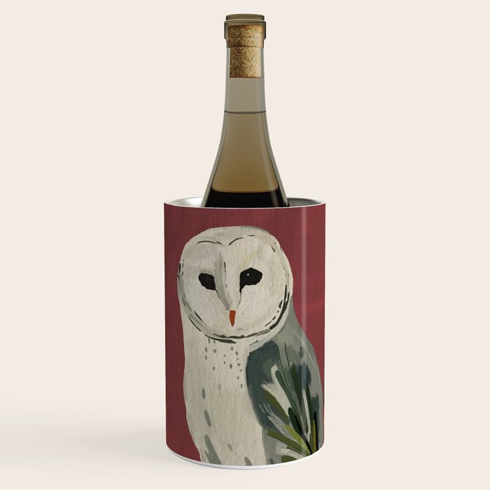 Owl on a Pine Branch Wine Chiller Gallery Image 1