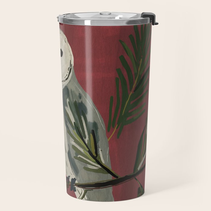 Owl on a Pine Branch Travel Mug Gallery Image 2
