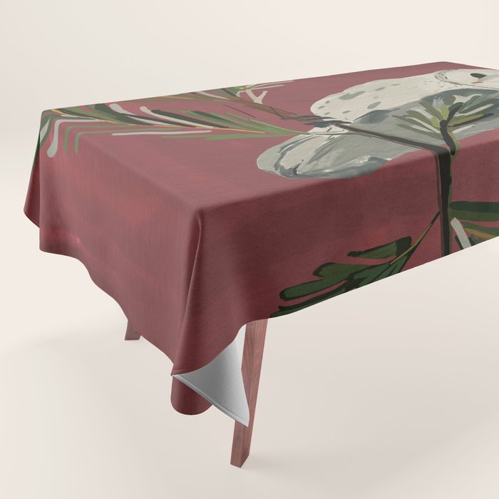 Owl on a Pine Branch Tablecloth Gallery Image 1
