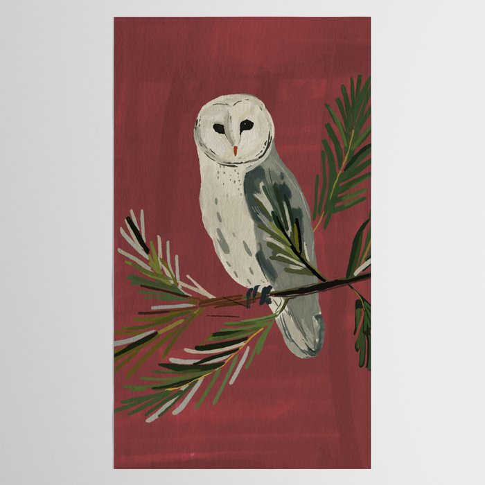 Owl on a Pine Branch Tablecloth Gallery Image 2