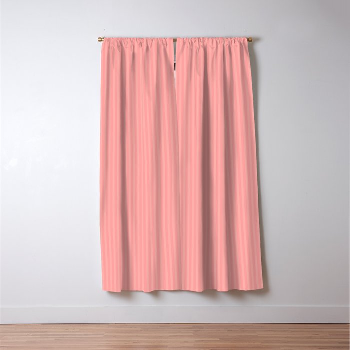 Cozy Blush Pink Ultra Fine Stripe Vertical Pattern Window Curtain Gallery Image 3