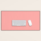 Cozy Blush Pink Ultra Fine Stripe Vertical Pattern Desk Mat Gallery Image 1