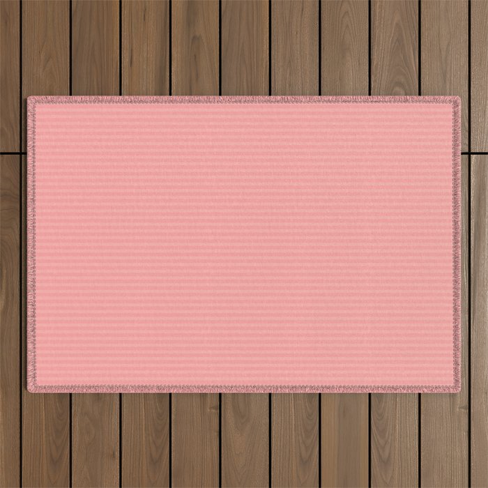 Cozy Blush Pink Ultra Fine Stripe Vertical Pattern Outdoor Rug Gallery Image 1