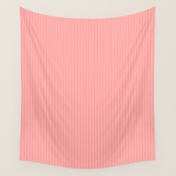 Cozy Blush Pink Ultra Fine Stripe Vertical Pattern Wall Tapestry Gallery Image 1