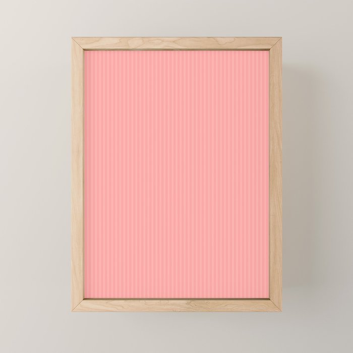 Cozy Blush Pink Ultra Fine Stripe Vertical Pattern Mini Art Print Gallery Image 1