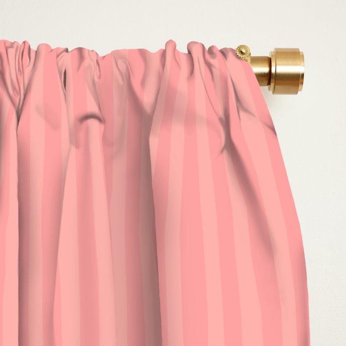 Cozy Blush Pink Ultra Fine Stripe Vertical Pattern Window Curtain Gallery Image 2