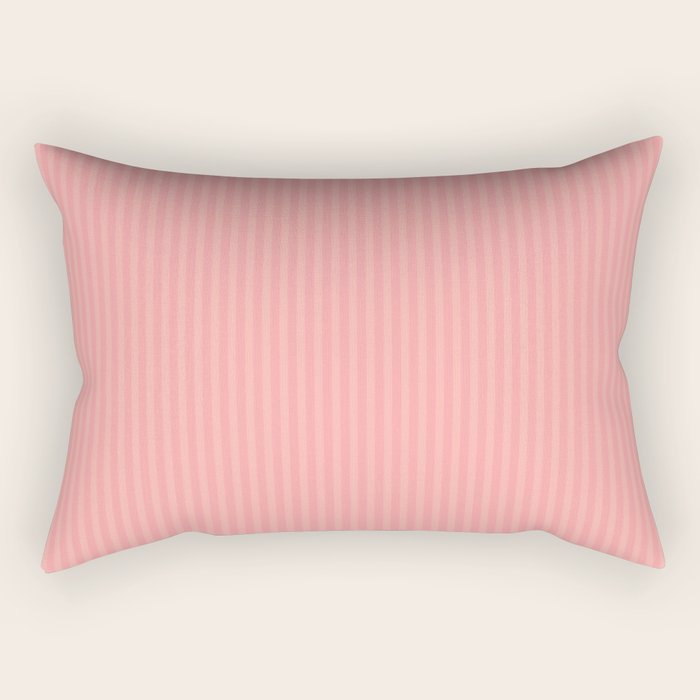 Cozy Blush Pink Ultra Fine Stripe Vertical Pattern Rectangular Pillow Gallery Image 1