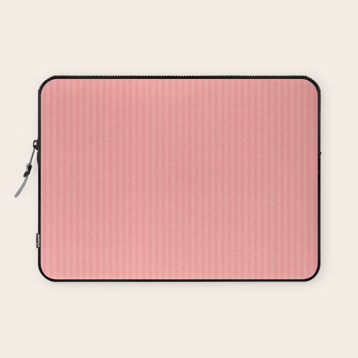 Cozy Blush Pink Ultra Fine Stripe Vertical Pattern Laptop Sleeve Gallery Image 1