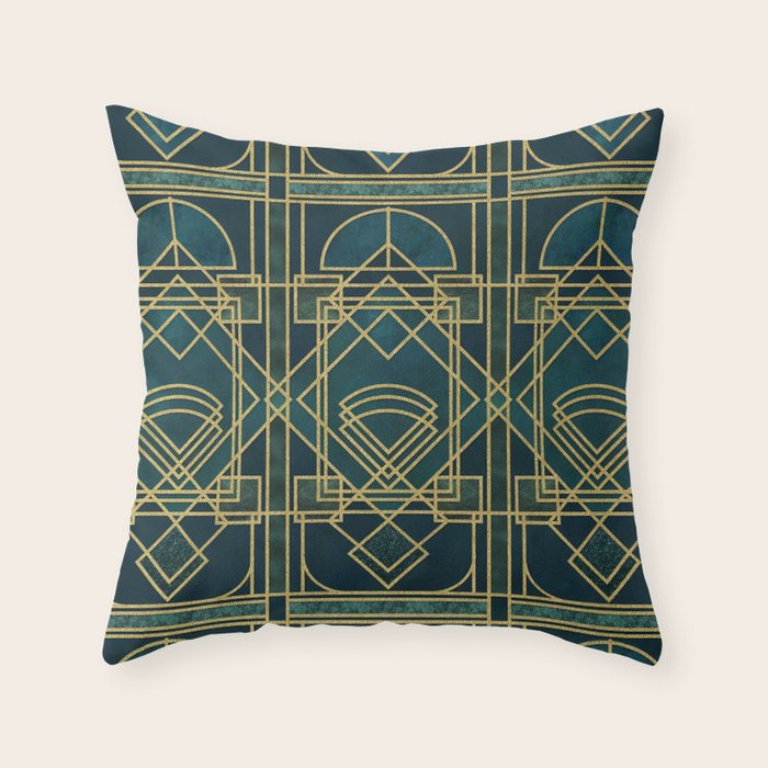 Art Deco Elegant Gatsby Style Throw Pillow Gallery Image 1