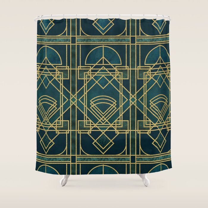 Art Deco Elegant Gatsby Style Shower Curtain Gallery Image 1