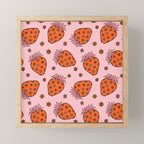 Flower Strawberry Print Mini Art Print Gallery Image 1