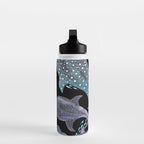 Whale Shark, Ray & Sea Creature Play Print, in Black Water Bottle Gallery Image 3